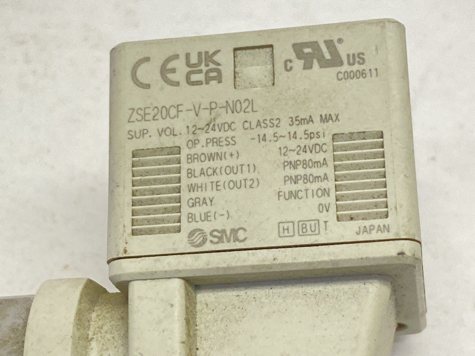 ZSE20CF-V-P-N02L | SMC Digital Vacuum Sensor 12-24VDC - Used - Maverick Industrial Sales