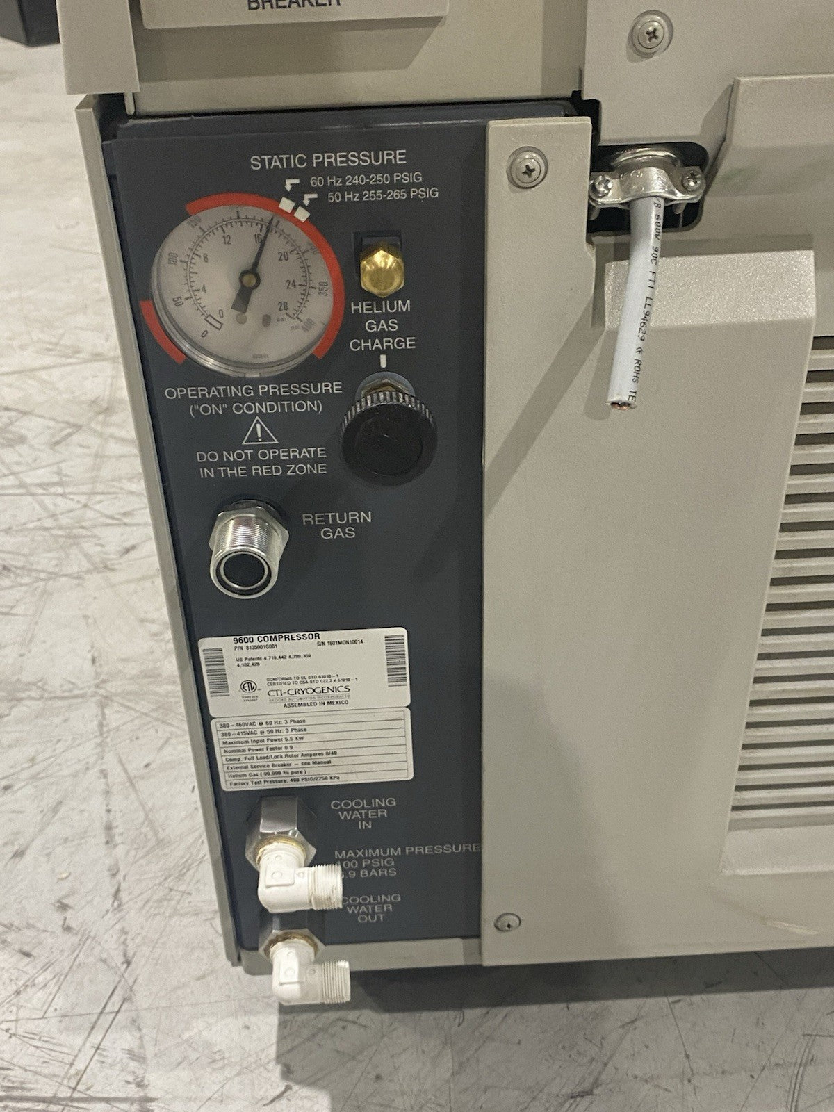 CTI Cryogenics 8135901G001 Cryopump 9600 Series Helium Compressor 3-Phase - Maverick Industrial Sales