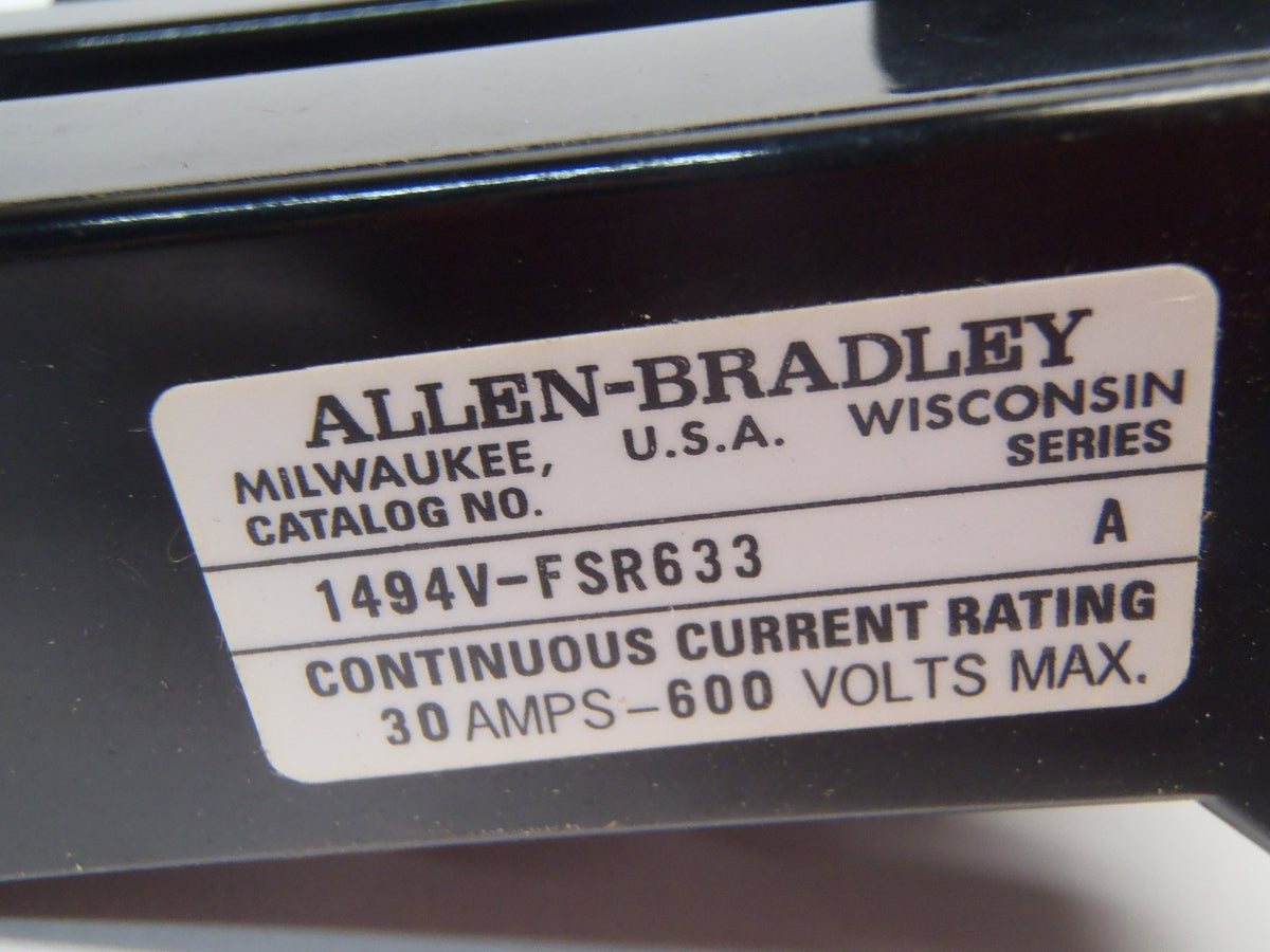1494V-FSR633 | Allen Bradley Ser A Trailer Fuse Block 30 Amp 600V LOT OF 2 - Used - Maverick Industrial Sales
