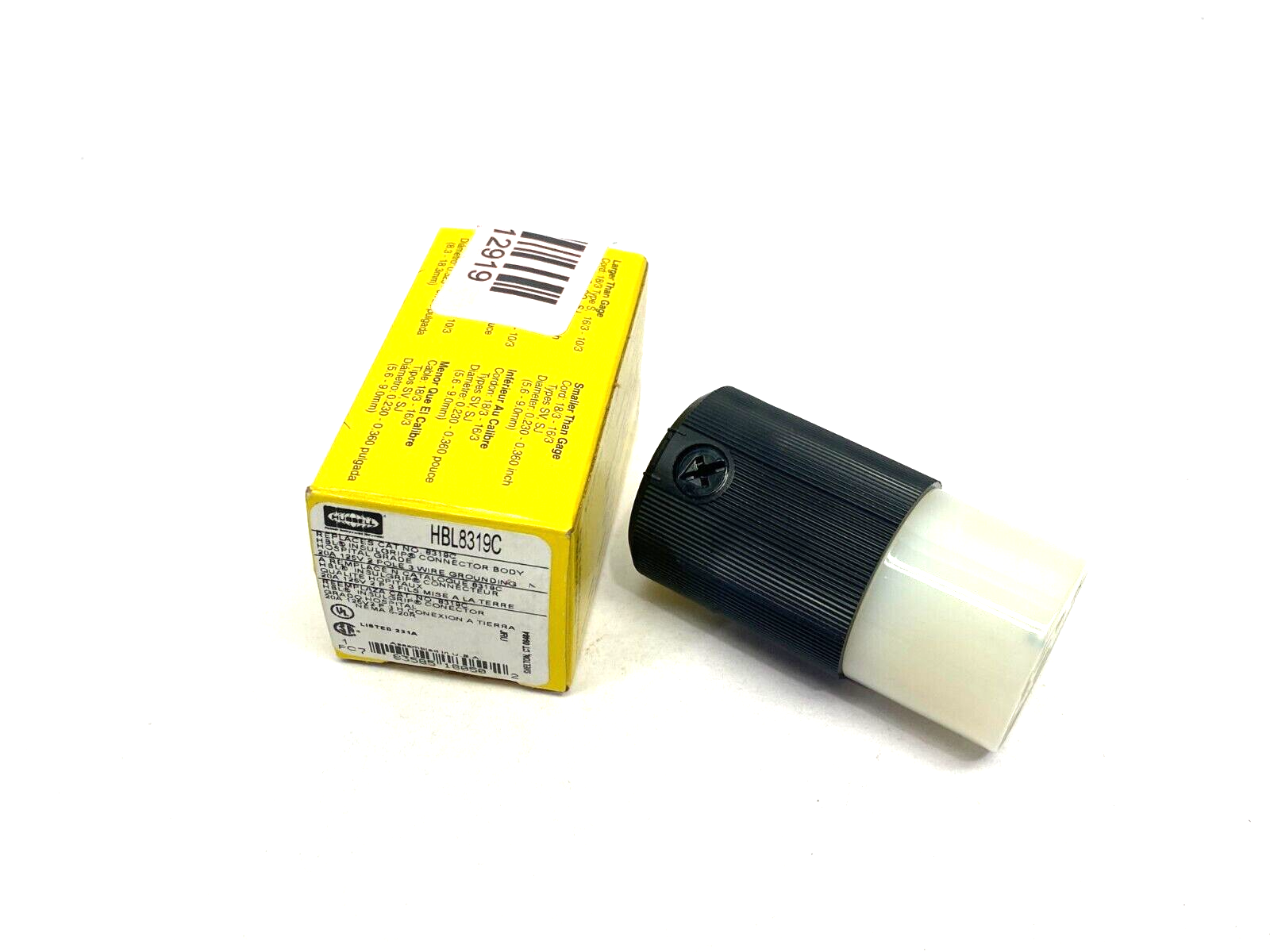 Hubbell HBL8319C Insulgrip Hospital Grade Outlet Receptacle Body 2-Pole 3-Wire - Maverick Industrial Sales