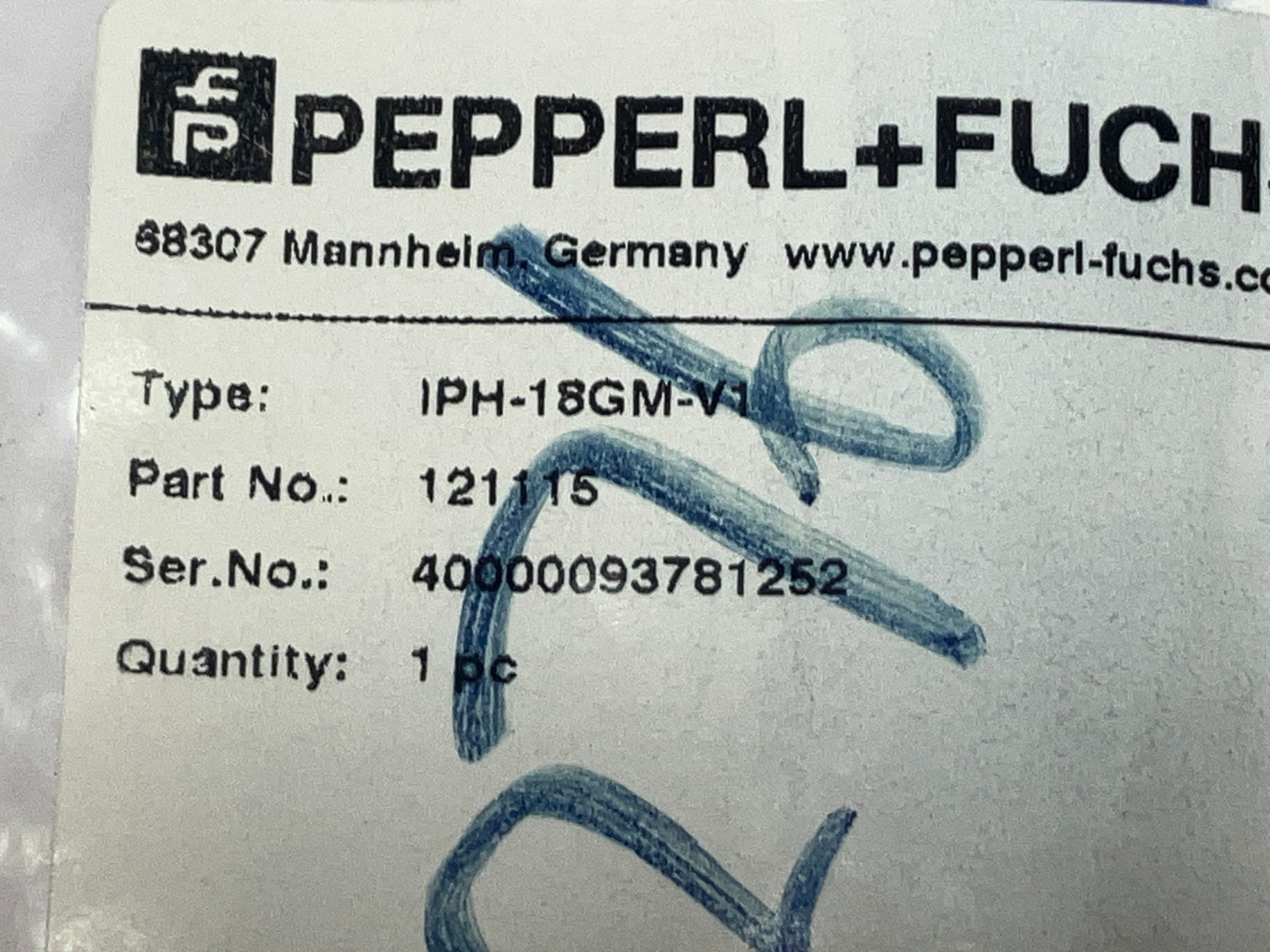 Pepperl+Fuchs IPH-18GM-V1 Read/Write Head for IDENT Control 121115 - Maverick Industrial Sales