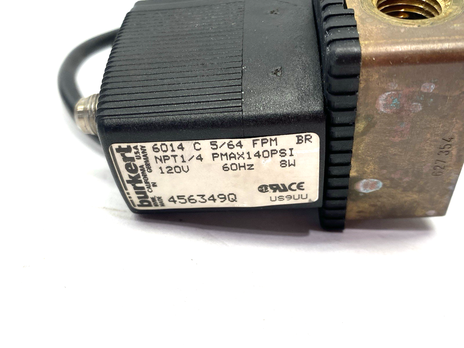 Burkert 6014 C 5/64 FPM BR NPT1/4 Direct Acting 2-Way Plunger Valve - Maverick Industrial Sales