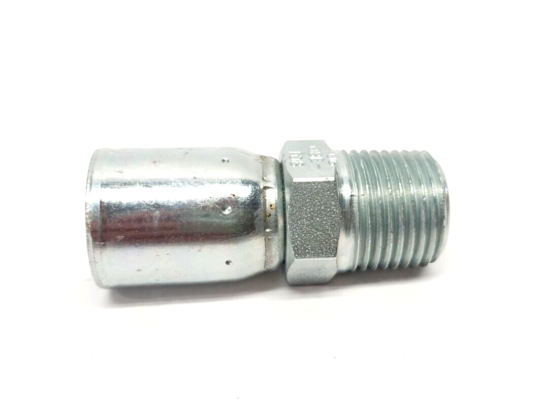 08E-108 | Danfoss Weatherhead Male Pipe Crimp Hose Fitting 1/2" Tube 1/2" NPT 2PK - New – Open box - Maverick Industrial Sales