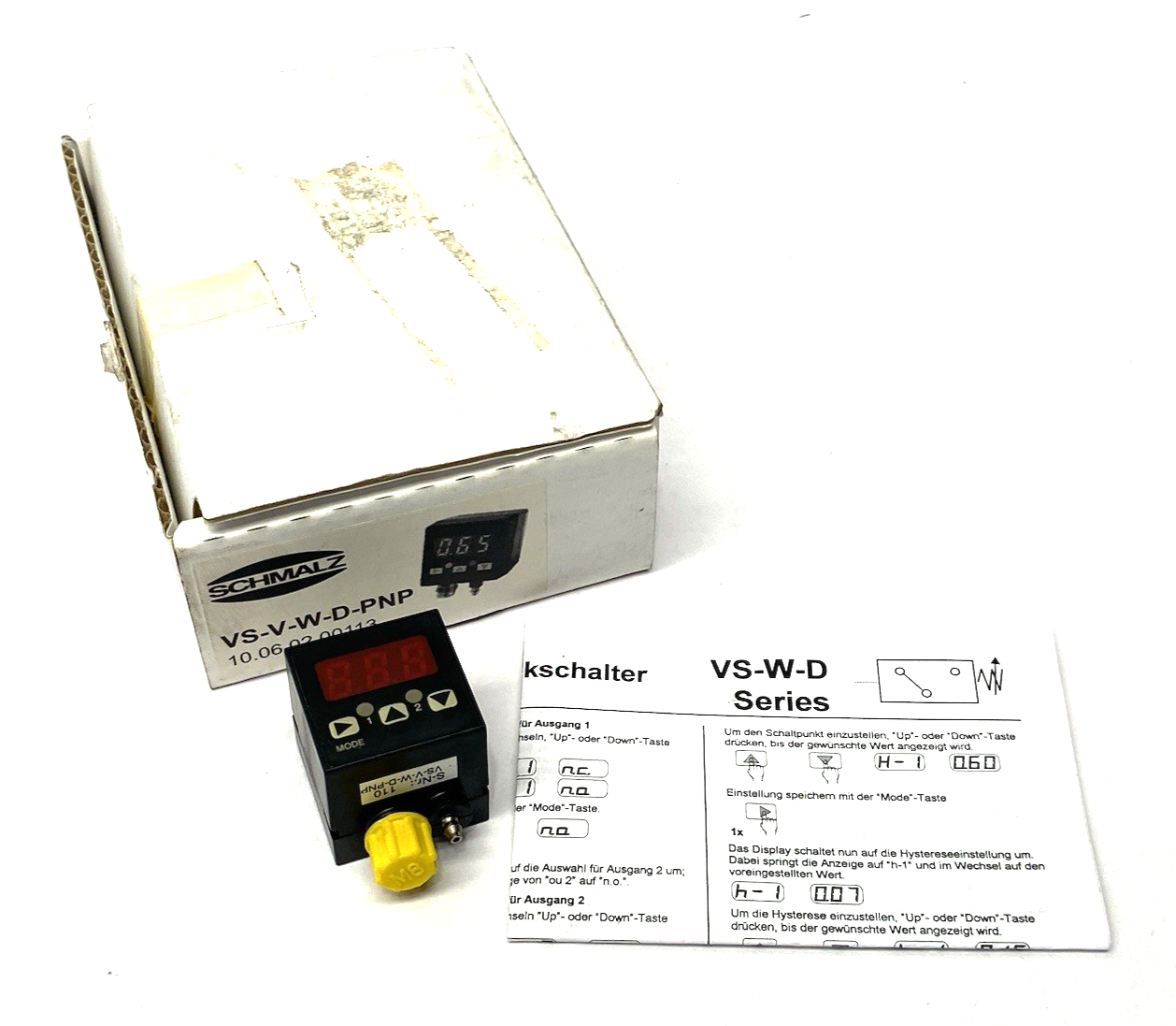 Schmalz VS-V-W-D-PNP Digital Vacuum and Pressure Switch 10.06.02.00113 - Maverick Industrial Sales