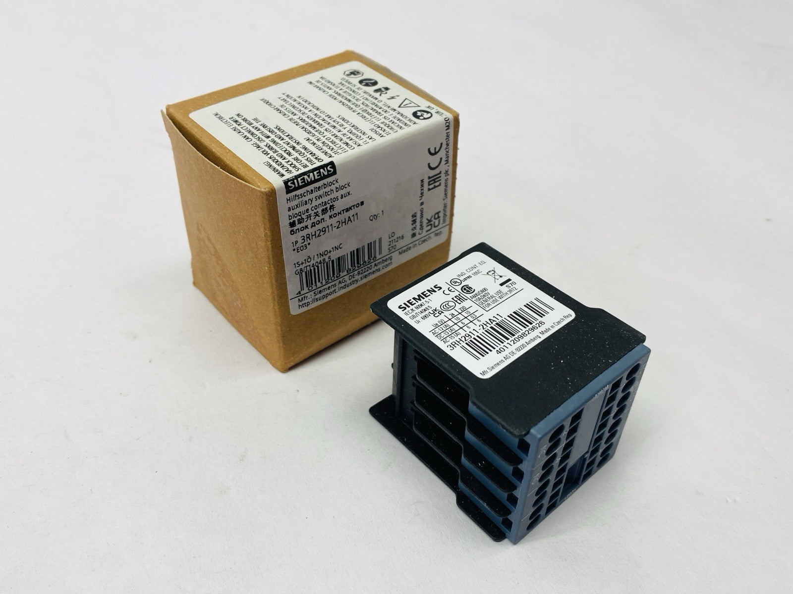 Siemens 3RH2911-2HA11 Auxiliary Contact Block 1 NO + 1 NC - Maverick Industrial Sales