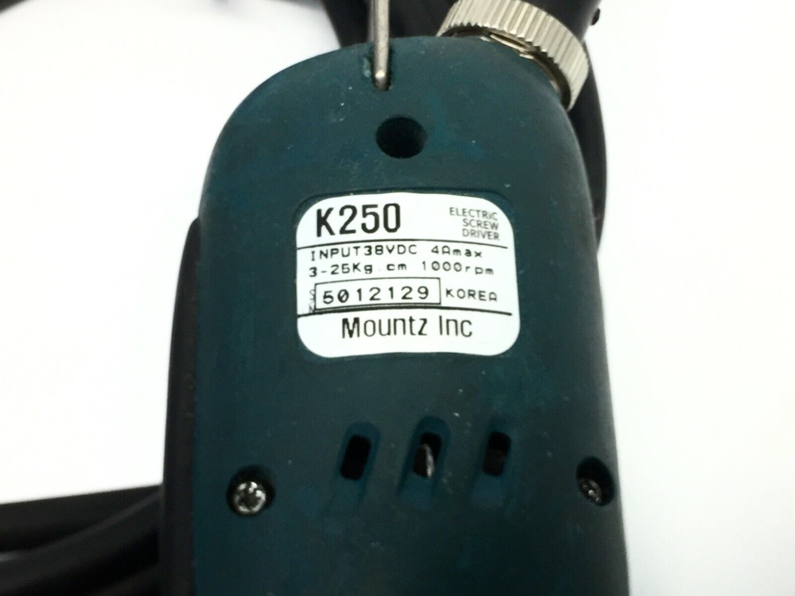 Mountz Inc. K250 Electric Torque Screw Driver 3-25 Kg 1000rpm 4A 38VDC - Maverick Industrial Sales