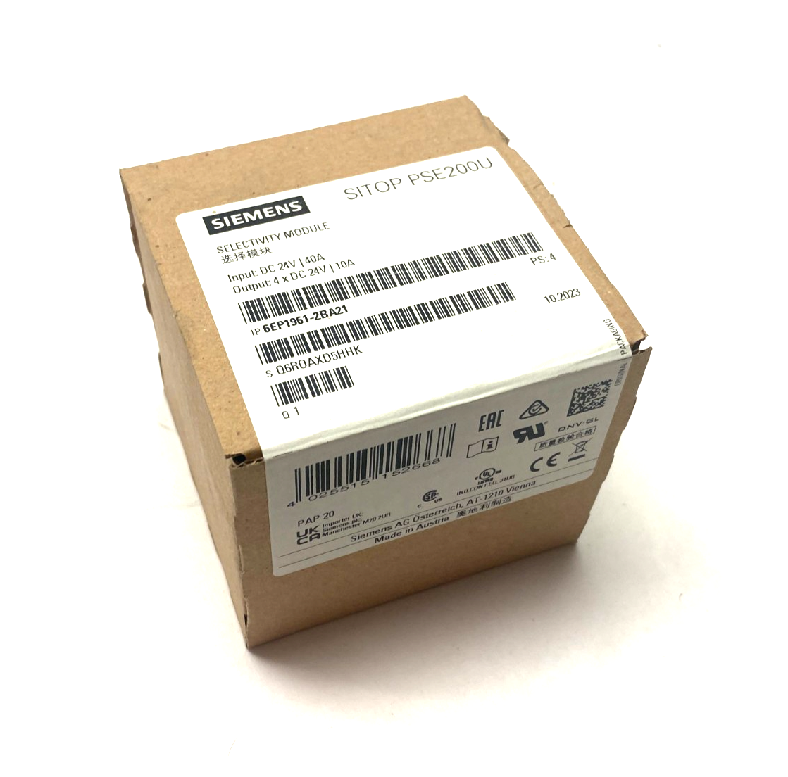 Siemens 6EP1961-2BA21 SITOP PSE200U Selectivity Module 4-Channel Output 24VDC - Maverick Industrial Sales