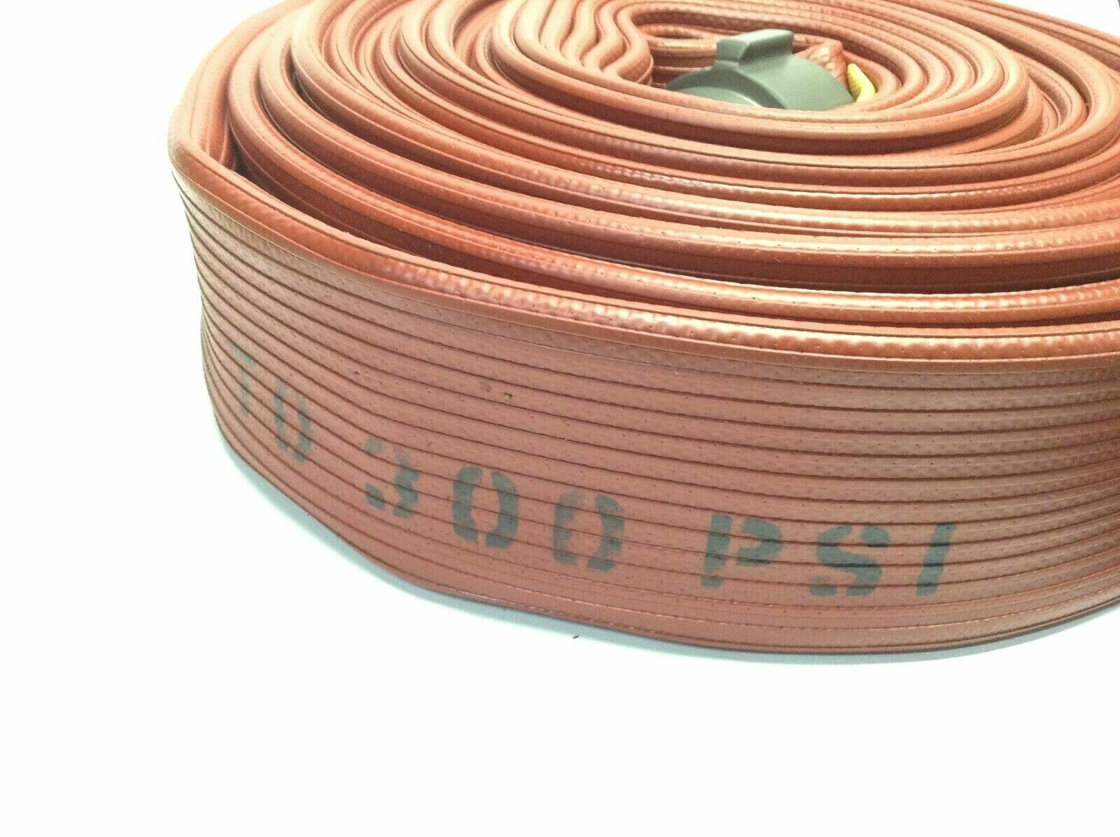 Angus Red Chief 2-1/2 X 50 Fire Hose 300 PSI Test Action NH Aluminum Couplings - Maverick Industrial Sales