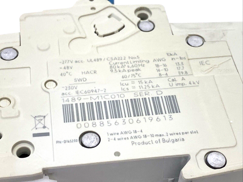 Allen Bradley 1489-M1C010 Ser. D Circuit Breaker 1P 1A - Maverick Industrial Sales