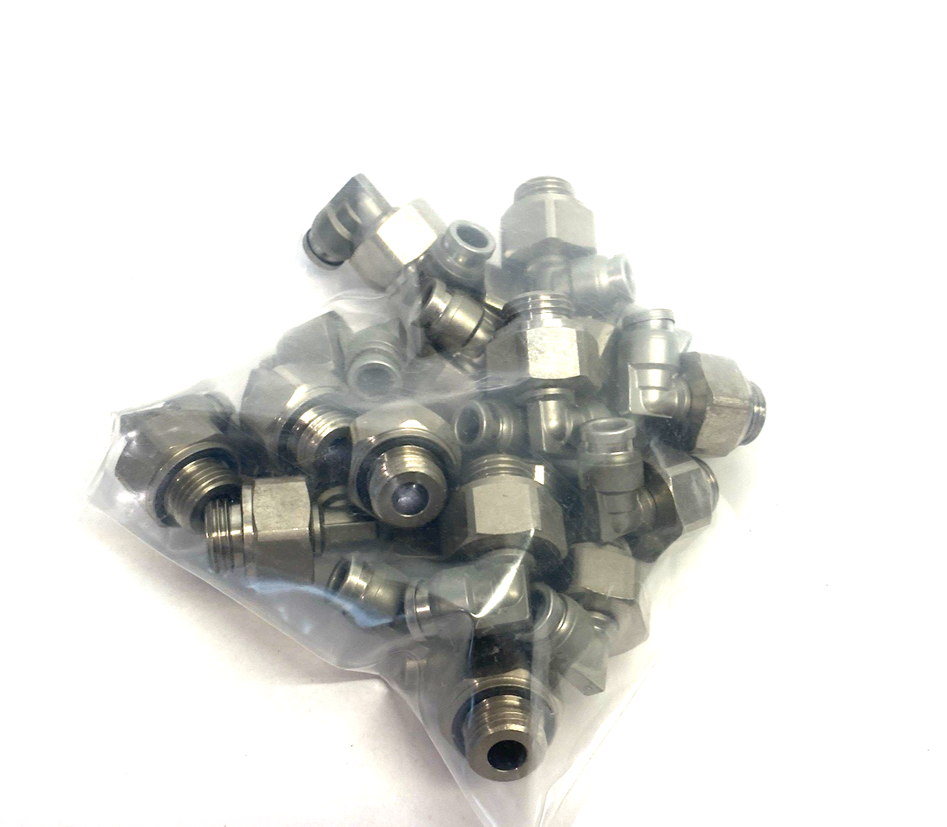 KQB2L06-G02 | SMC Metal Male Elbow Swivel Fitting 6mm OD Tube LOT OF 18 - New – Open box - Maverick Industrial Sales