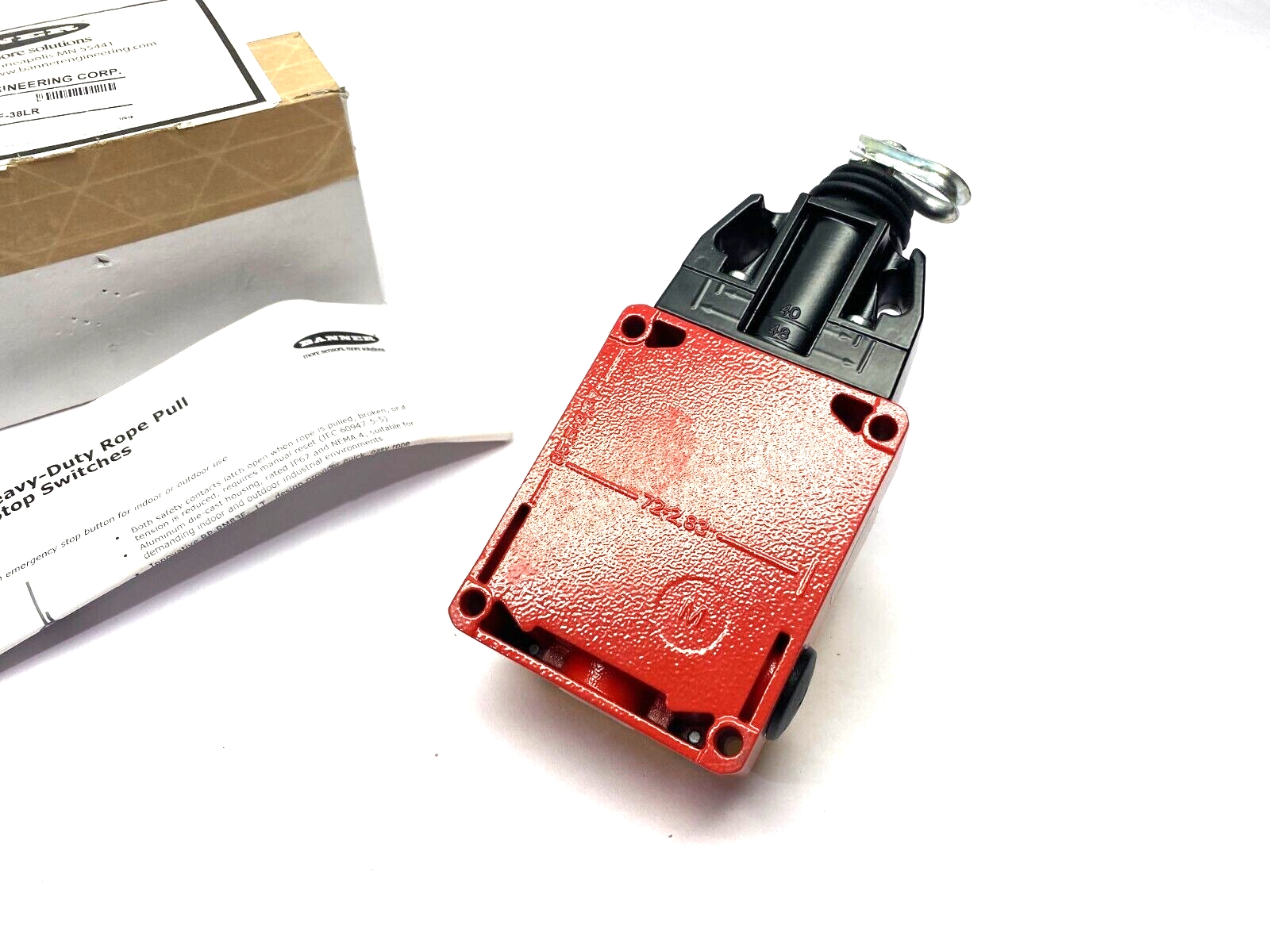 Banner RP-RM83F-38LR Heavy Duty Emergency Stop Rope Pull Module 2 NO, 2NC 82129 - Maverick Industrial Sales