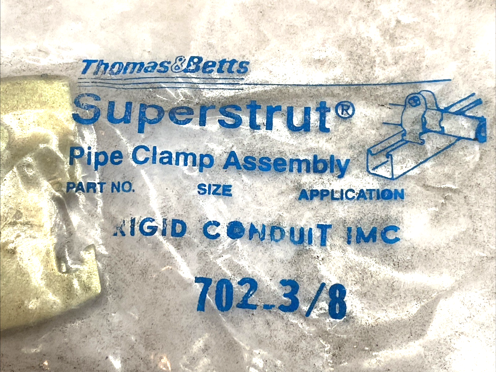 Thomas & Betts Superstrut 702-3/8 Rigid Strut Strap 3/8 Pipe LOT OF 5 - Maverick Industrial Sales