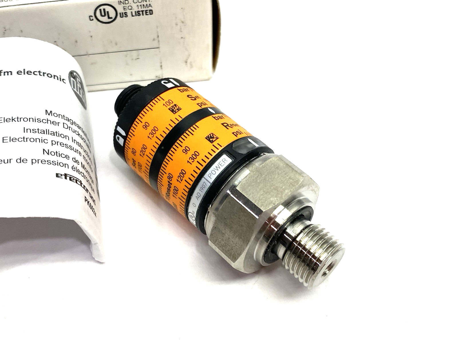 PK6522 | Ifm Pressure Switch with Intuitive Switch Point PK-100-SFG14-HCPKG/US/ /W - New – Open box - Maverick Industrial Sales