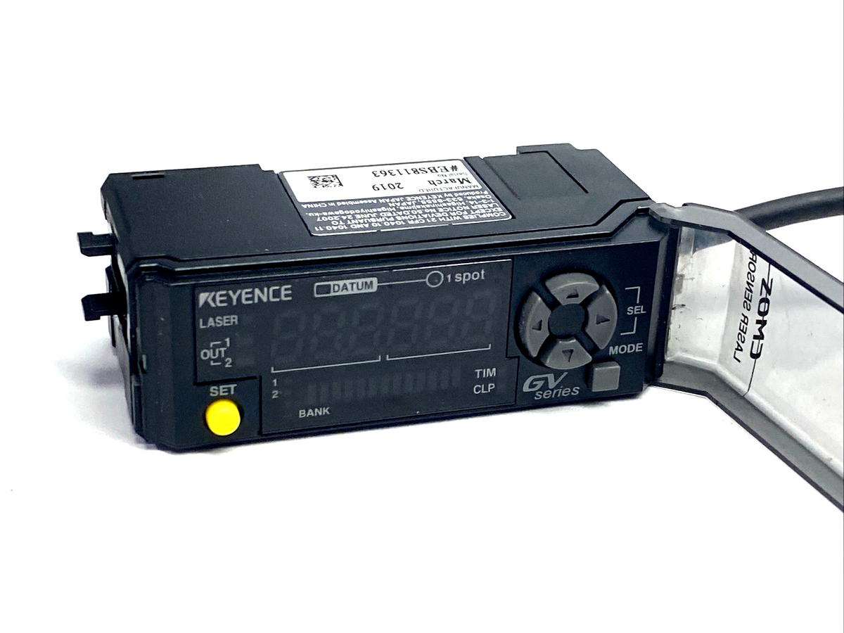 GV-21P | Keyence Digital CMOS Laser Sensor Amplifier Main Unit, PNP, M12 4-Pin 1ft - Used - Maverick Industrial Sales
