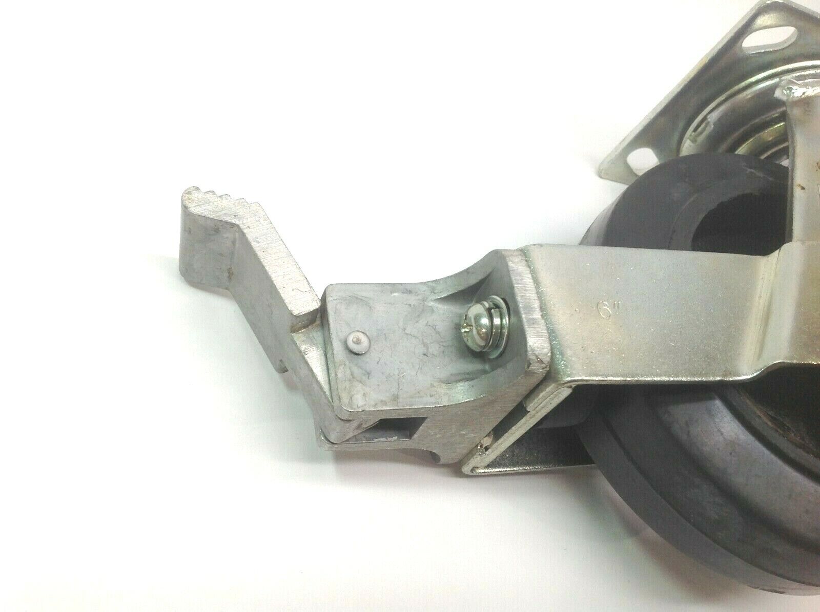 Empire Caster 6X2 Rubber on Iron Swivel Caster with Locking Brake Medium Heavy - Maverick Industrial Sales