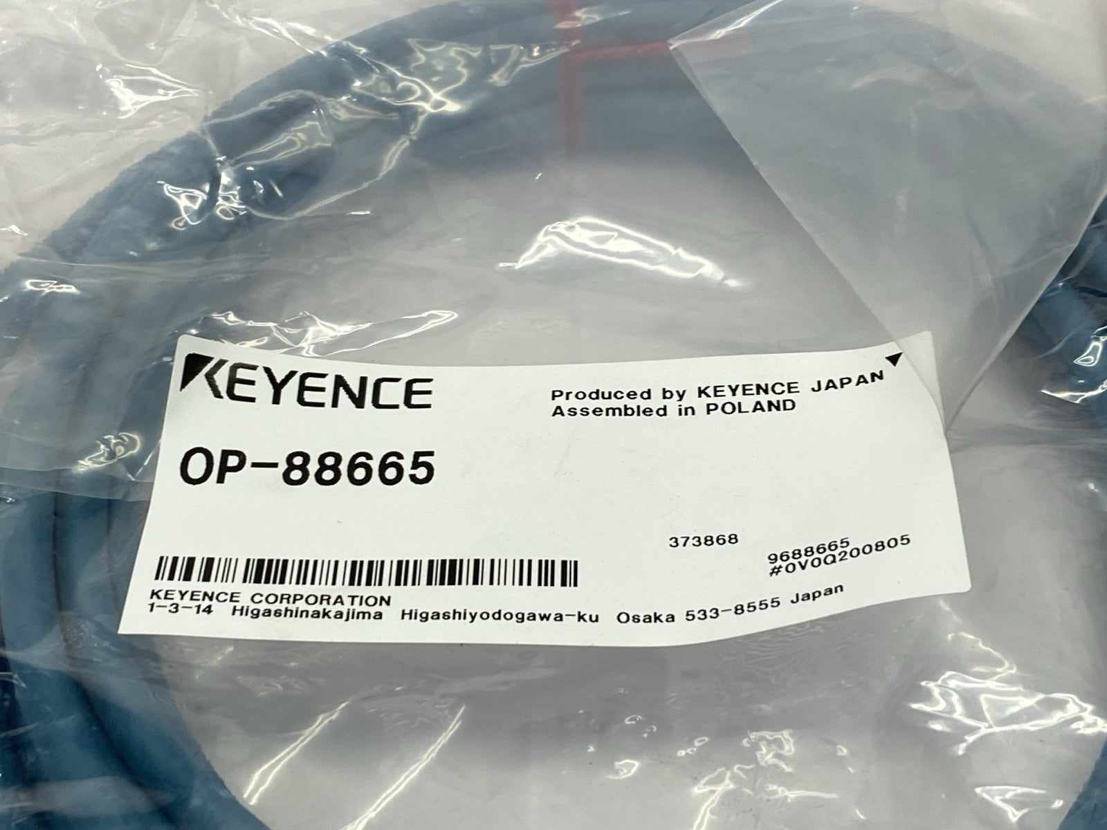 Keyence OP-88665 Ethernet Cable Male M12 8-Pin x RJ45 5m - Maverick Industrial Sales