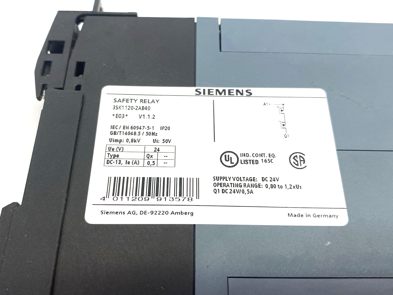 3SK1120-2AB40 | Siemens SIRIUS Advanced Basic Safety Relay Unit w/ Connector Term. - Used - Maverick Industrial Sales