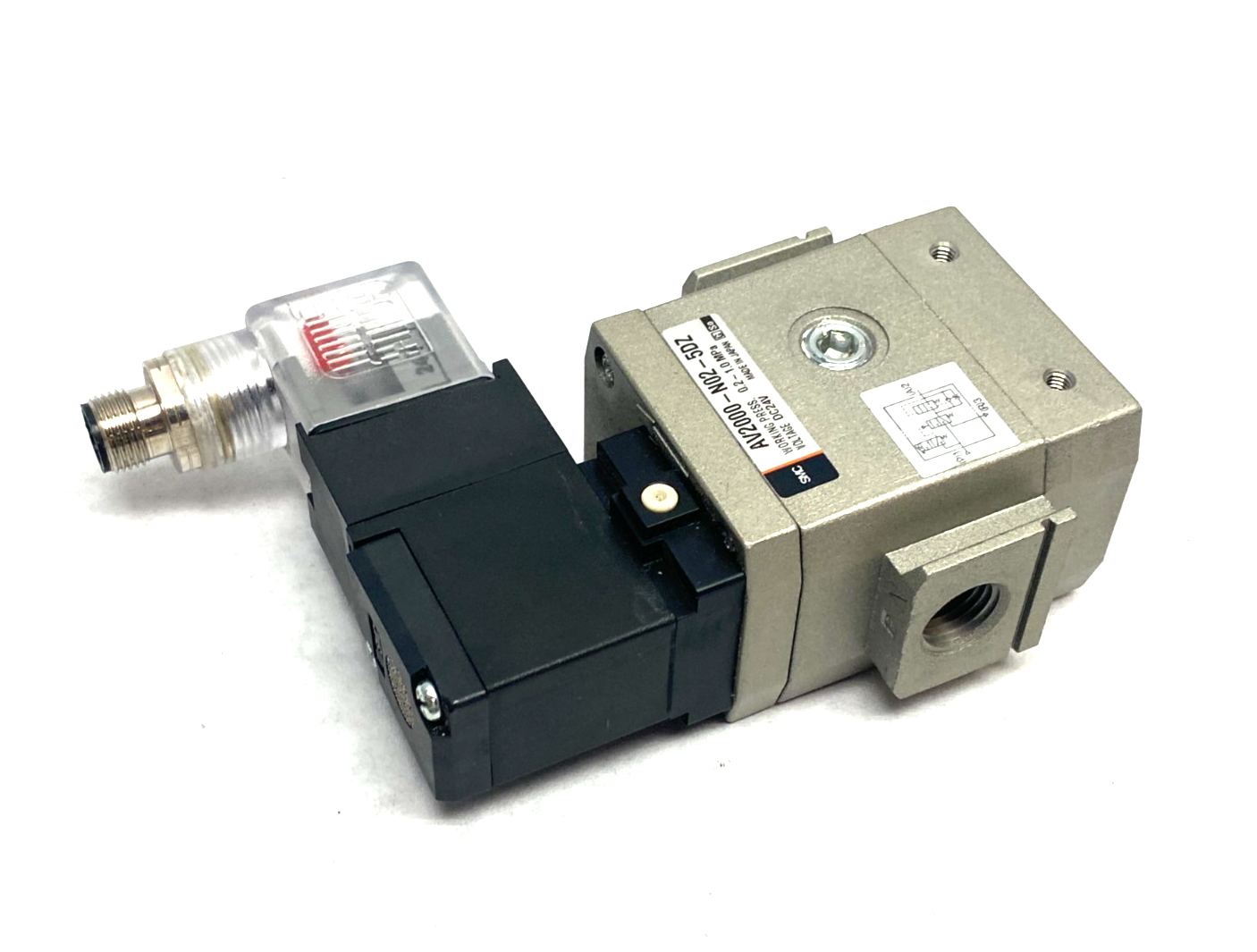AV2000-N02-5DZ | SMC Soft Start-Up Valve, Body Ported, M12 4-Pin DIN Plug - Used - Maverick Industrial Sales
