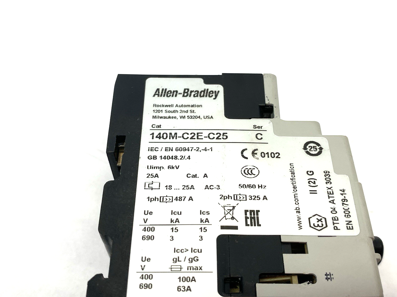 Allen Bradley 140M-C2E-C25 Ser. C Motor Protection Circuit Breaker - Maverick Industrial Sales