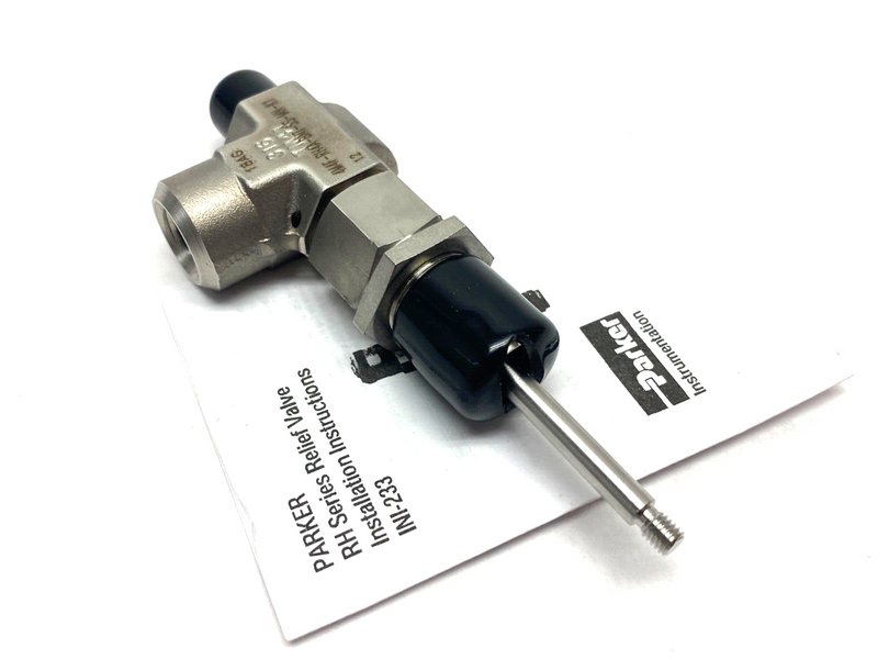 Parker 4M4F-RH4A-BNT-SS-MN-K1 High Pressure Relief Valve, Manual Override Angled - Maverick Industrial Sales