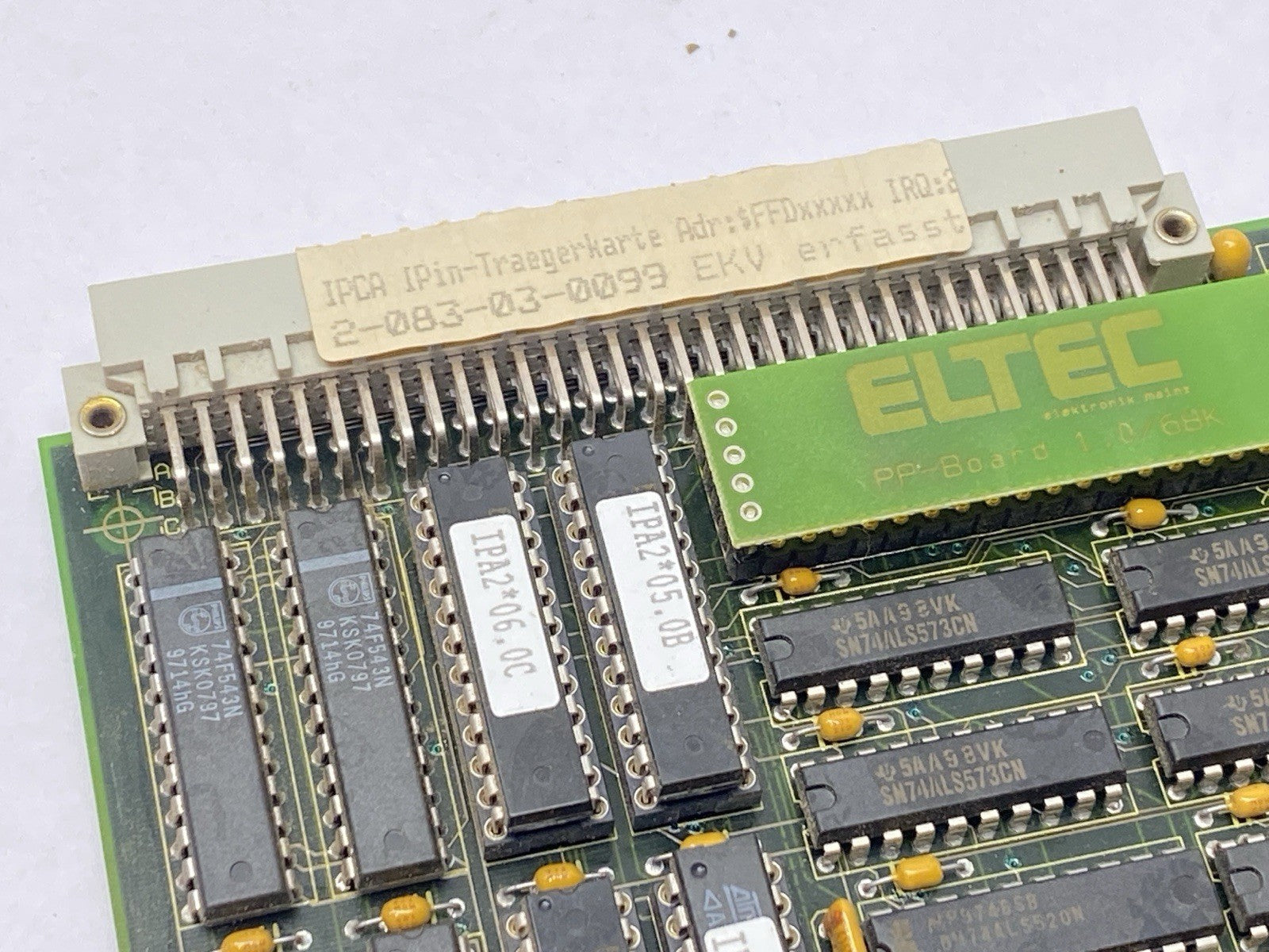 Eltec 2-083-03-0099 Module Board IPCA-A200/1 Rev 6 w/ IPIN A100.3 Rev H Board - Used - Maverick Industrial Sales