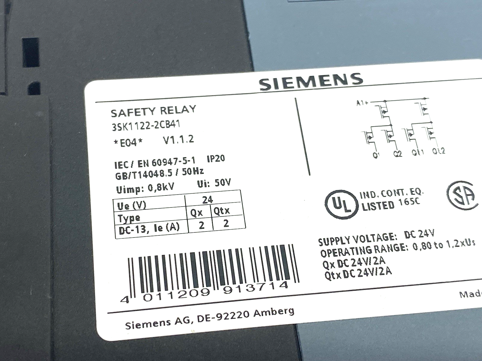 3SK1122-2CB41 | Siemens SIRIUS Safety Relay, Basic Unit Advanced Series 2+2 TV - Used - Maverick Industrial Sales