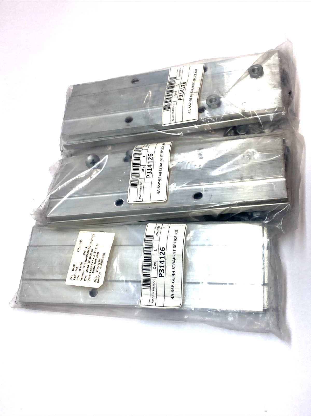 4A-SSP-GE | Legrand 4H ITray Straight Splice Kit Aluminum 4" P314126 LOT OF 3 - New - Maverick Industrial Sales