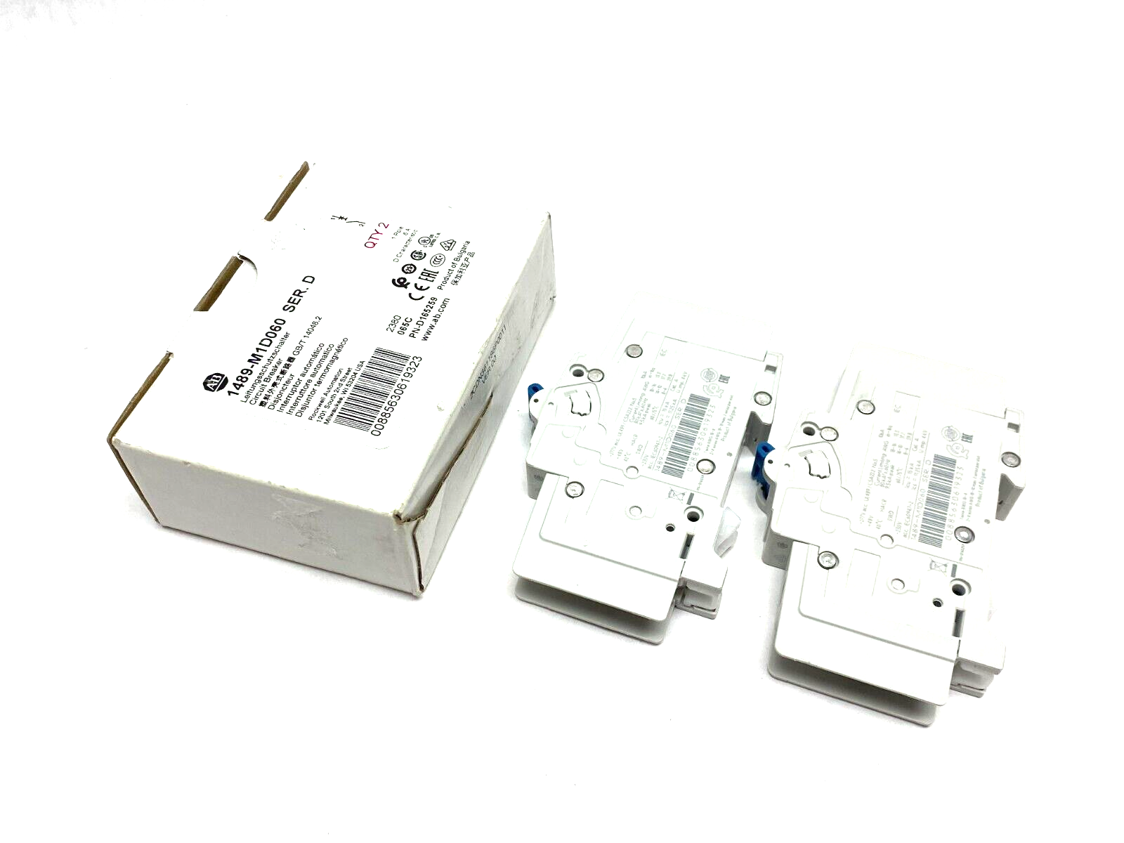 Allen Bradley 1489-M1D060 Ser. D Circuit Breaker 1-Pole 6A BOX OF 2 - Maverick Industrial Sales