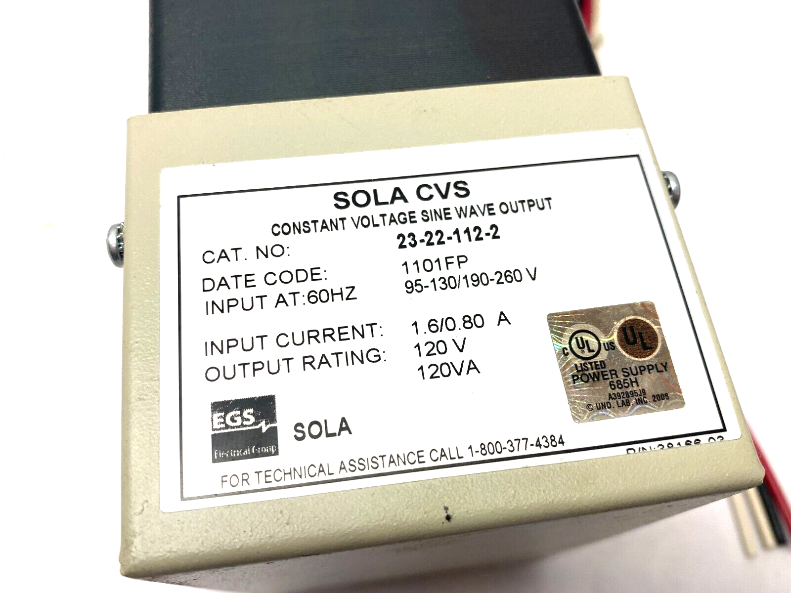 SOLA CVS 23-22-112-2 Constant Voltage Sine Wave Output Power Supply - Maverick Industrial Sales