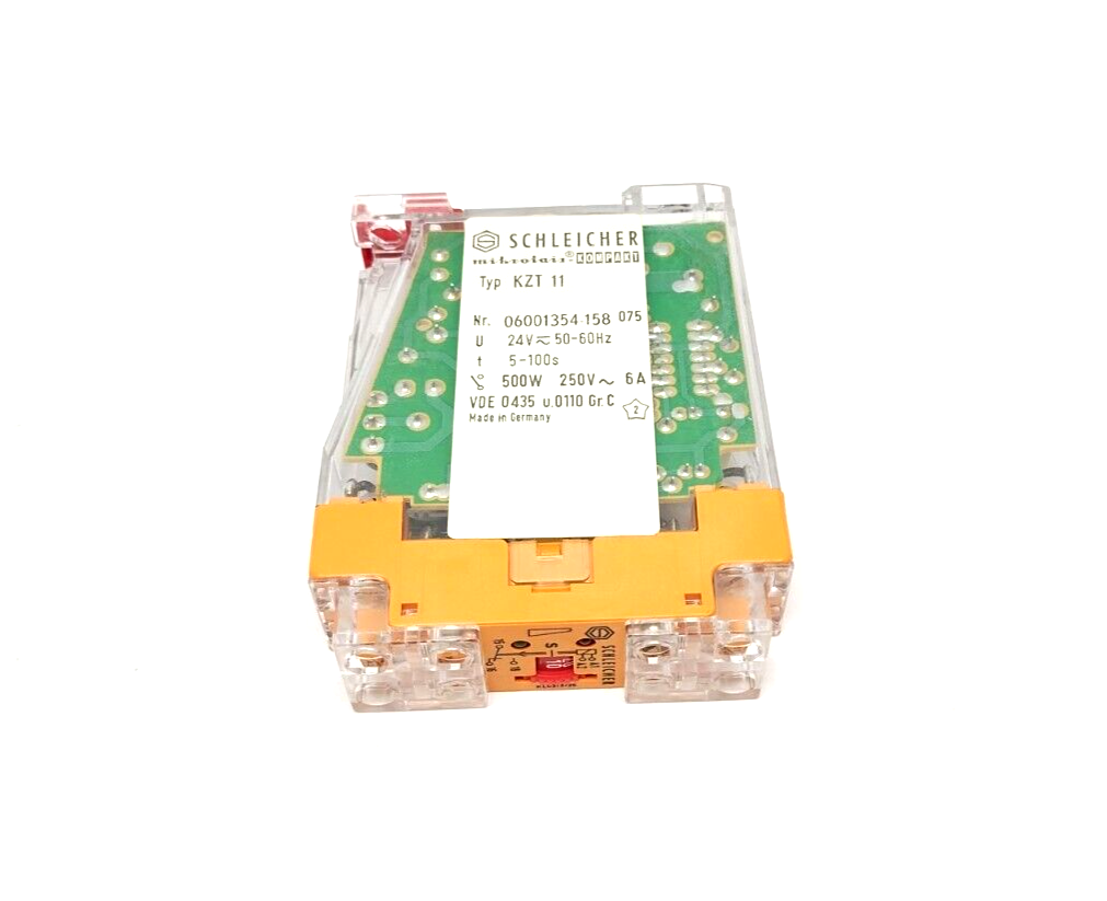 Schleicher KZT 11 Time Relay 24V 500W 6A 5s - 100s - Maverick Industrial Sales