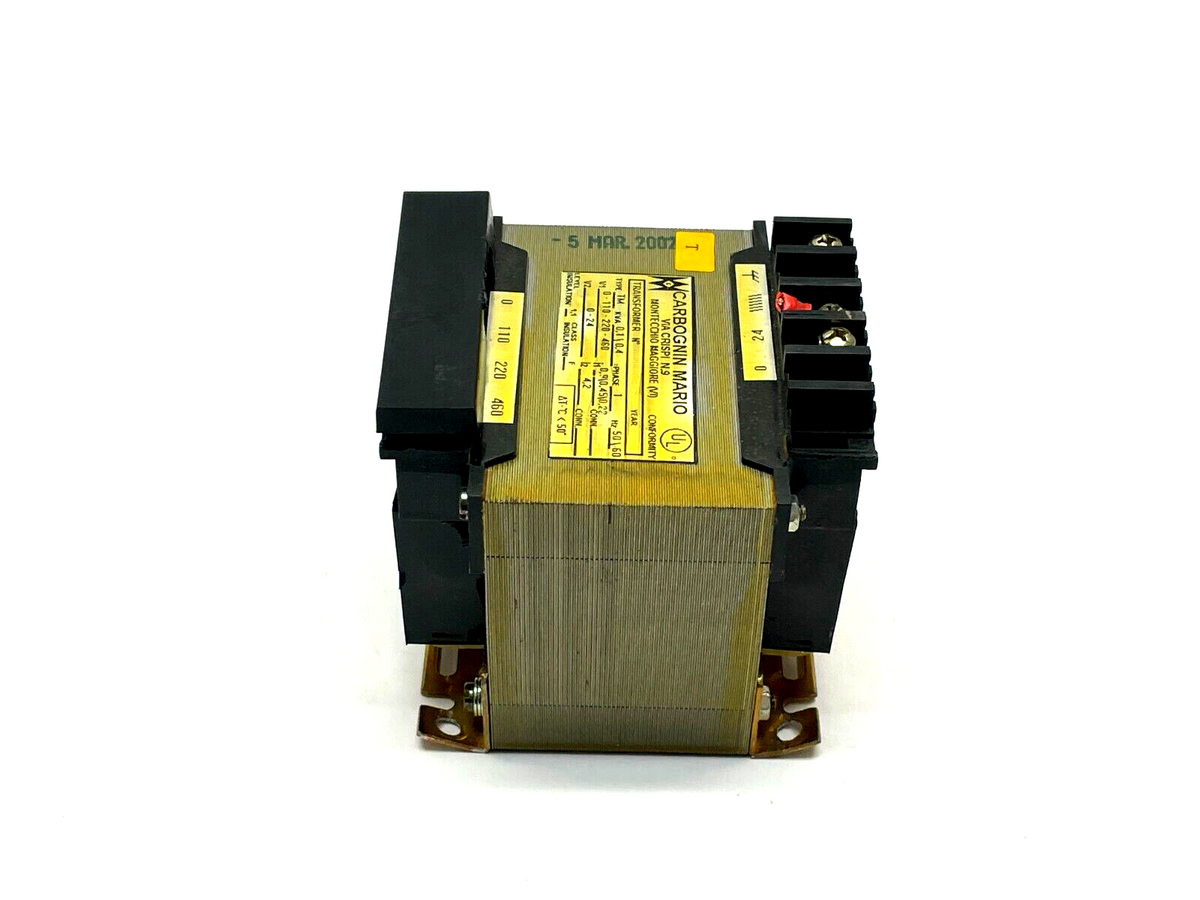 N.9 | Carbognin Mario Single Phase Transformer Type TM 0/110/220/460 50/60Hz - Maverick Industrial Sales