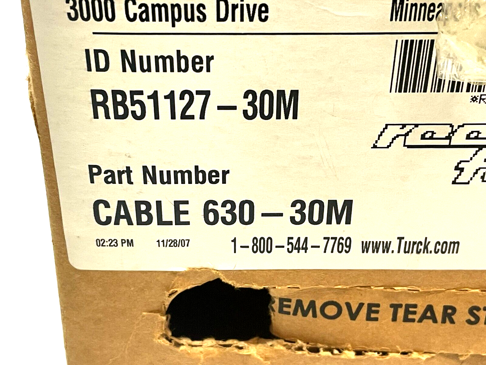 Turck RB51127-30M Network Cable 20m Reel CABLE 630-30M - Maverick Industrial Sales