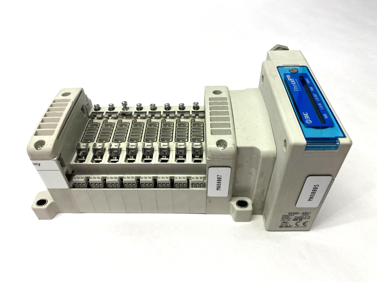 VV5QC11-08N3SDAN-D0S | SMC Pneumatic Valve Manifold Assembly 8-Stations 4/5-Port - For parts or not working - Maverick Industrial Sales