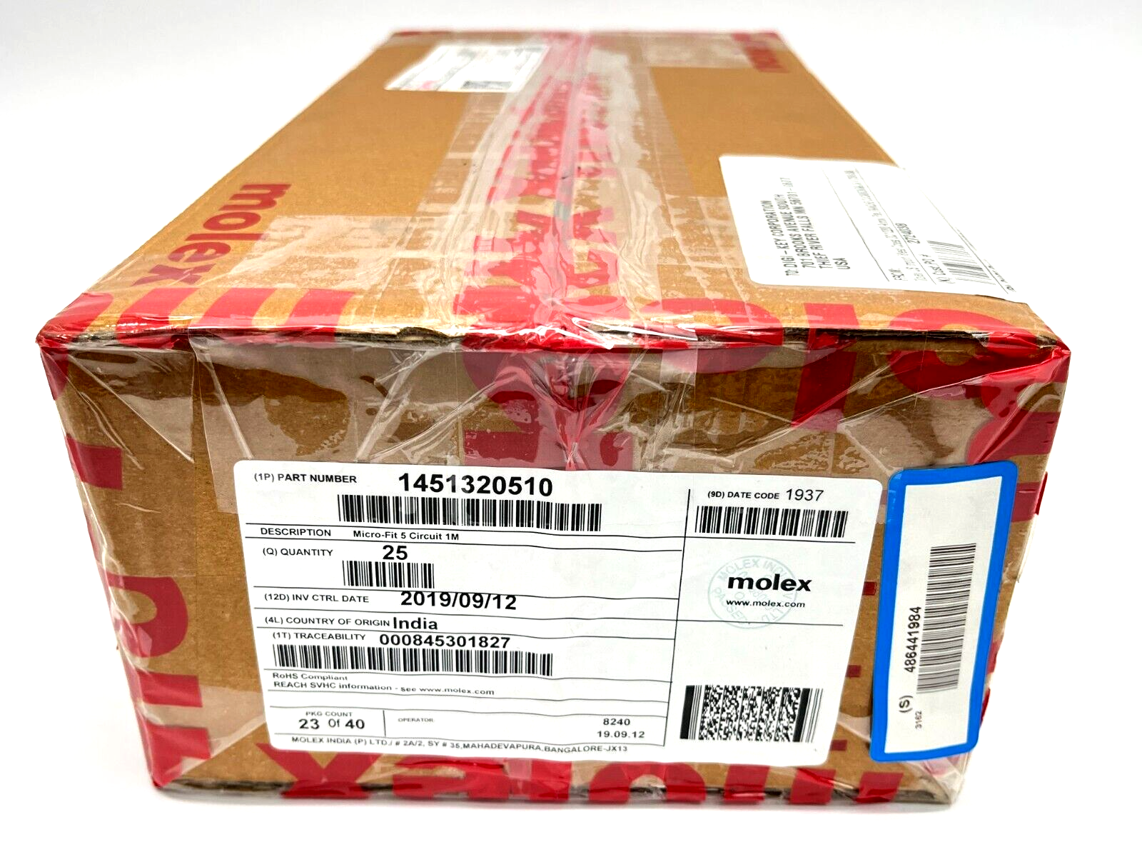 Molex 1451320510 Micro-Fit TPA-to-Micro-Fit TPA Cable Assembly 1M 25QTY - Maverick Industrial Sales