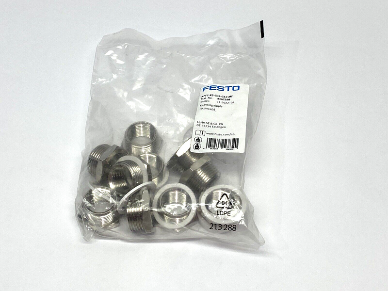 Festo NPFC-RS-G34-G12-MF Reducing Nipple LOT OF 10 - Maverick Industrial Sales