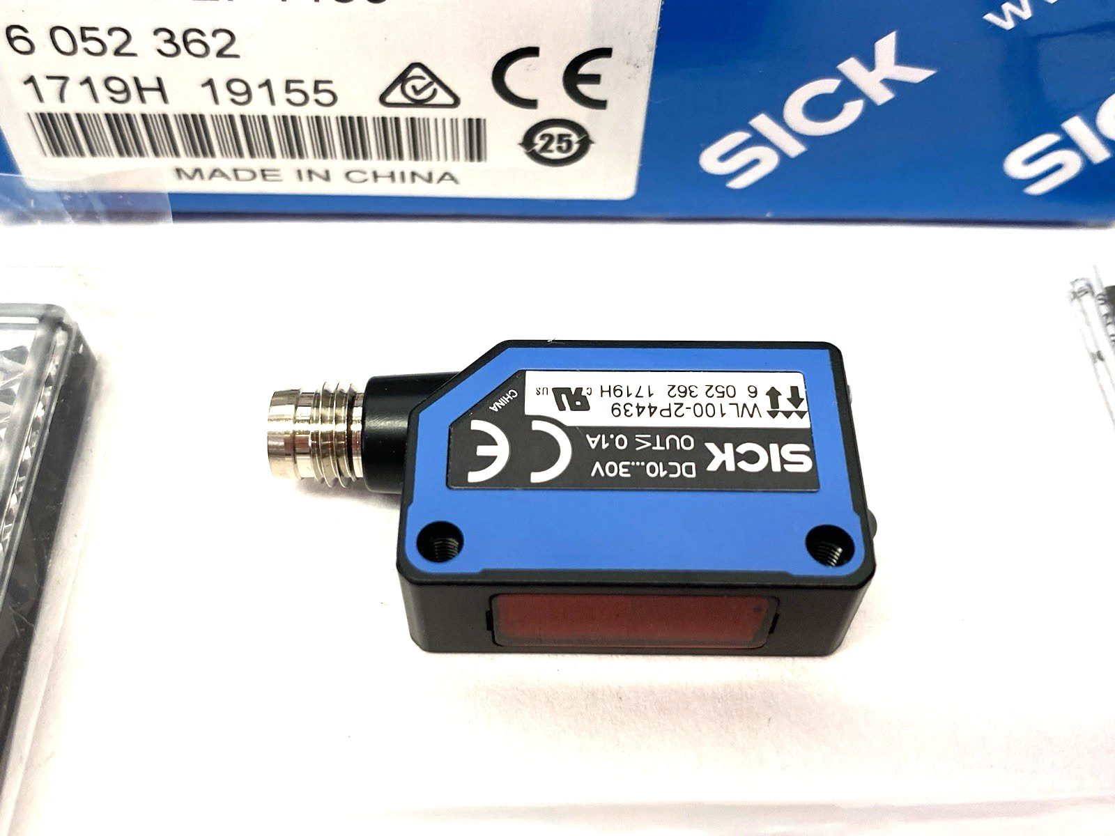Sick WL100-2P4439 Photoelectric Retro-reflective Sensor, Rectangular 6052362 - Maverick Industrial Sales