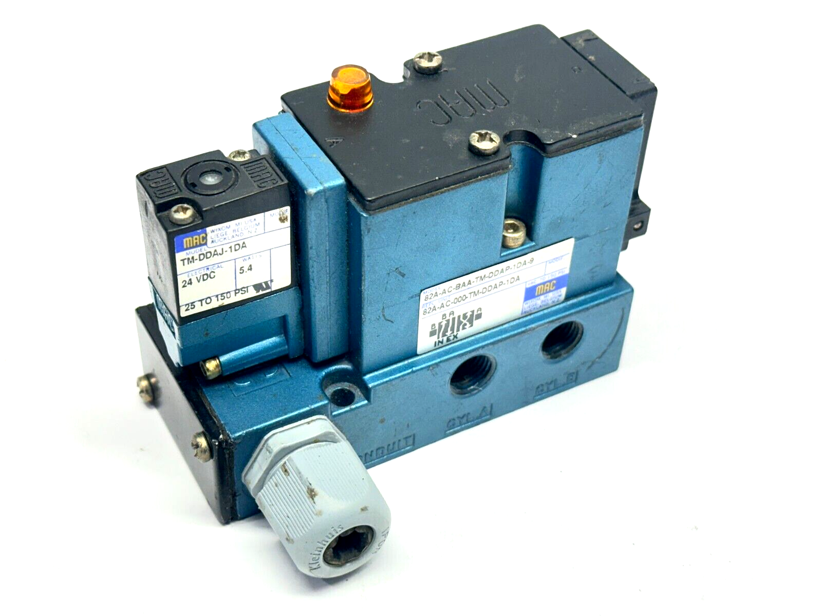 MAC Valves 82A-AC-BAA-TM-DDAP-1DA-9 Pneumatic Solenoid Valve Manifold 4-Port - Maverick Industrial Sales