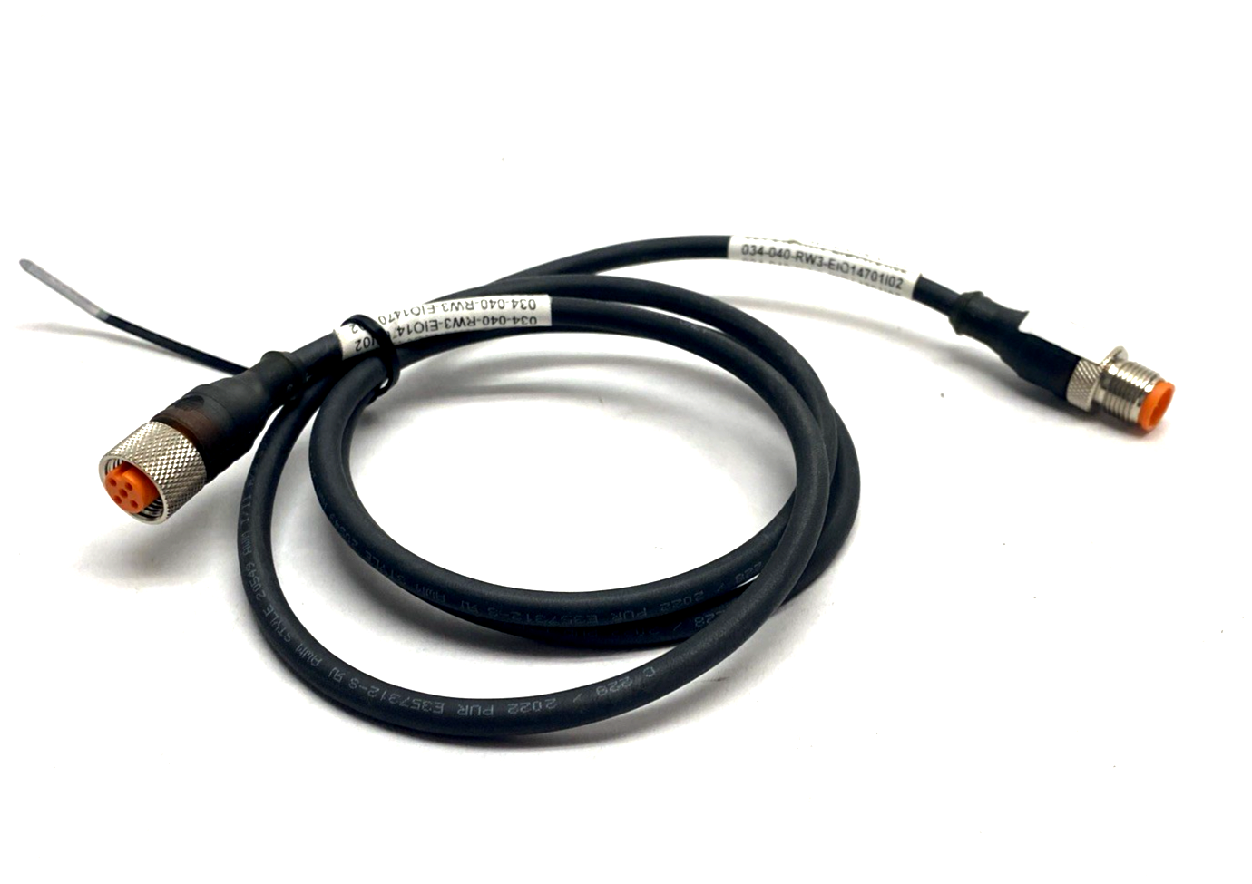 Lumberg RST 5-RKT 5-228/1 M Cordset M12 5-Pin Male To Female 1m 12020 LOT OF 2 - Maverick Industrial Sales