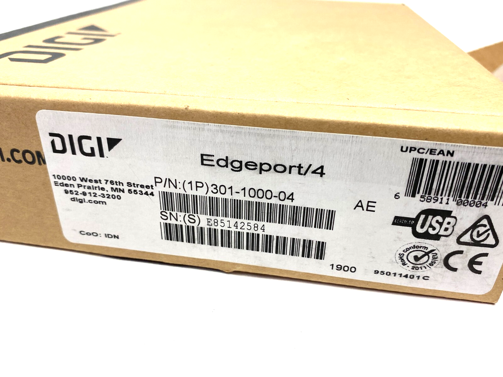 Digi 301-1000-04 Edgeport/4 Converter 4-Port RS-232 serial DB-9 - Maverick Industrial Sales