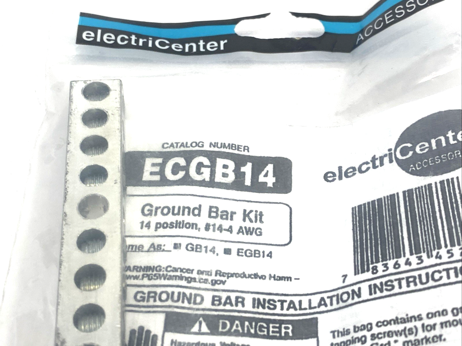 ECGB14 | ElectriCenter Ground Bar Kit, 14 Positions, No. 14-4 AWG LOT OF 3 - New - Maverick Industrial Sales
