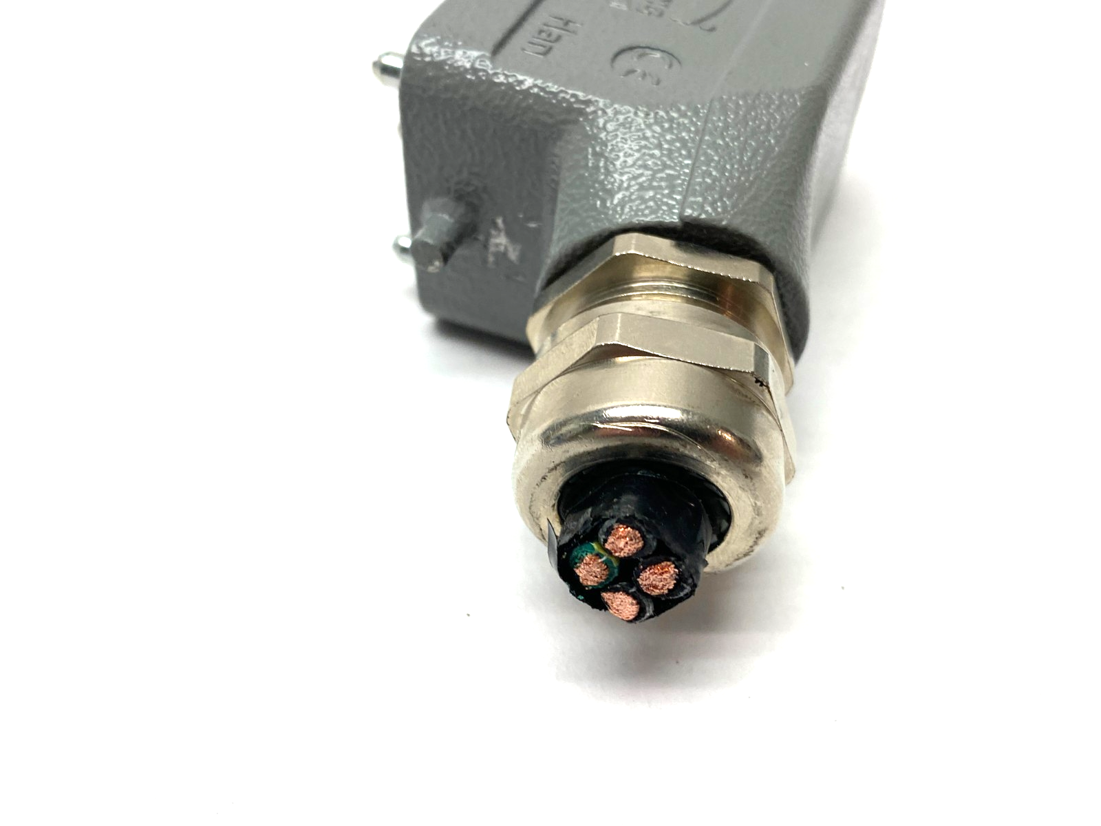 Harting 19300061541 Han B HOOD SIDE ENTRY LC 2 PEGS M25 w/ 09140060361 Frame - Used - Maverick Industrial Sales