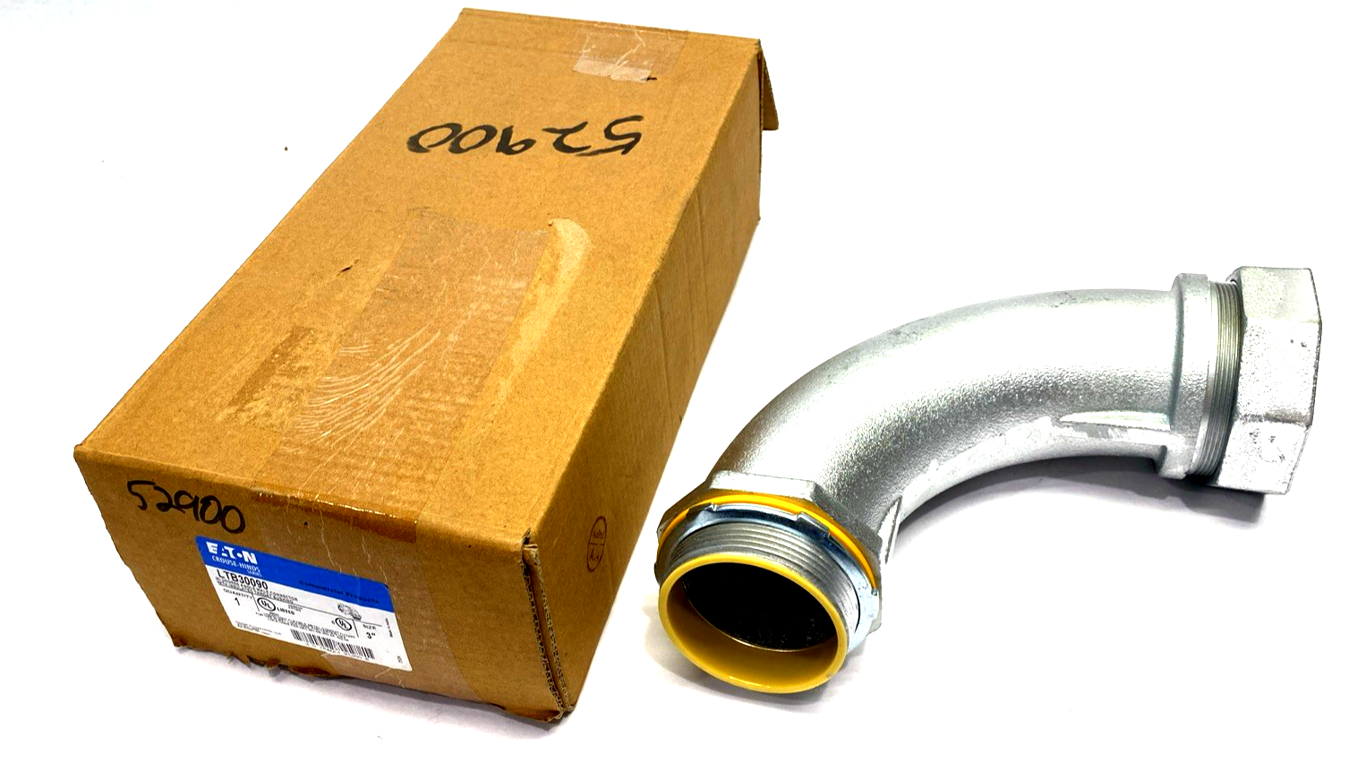 Eaton LTB30090 Liquidator Liquidtight Connector, FMC, 90 Deg, Insulated, 3" - Maverick Industrial Sales