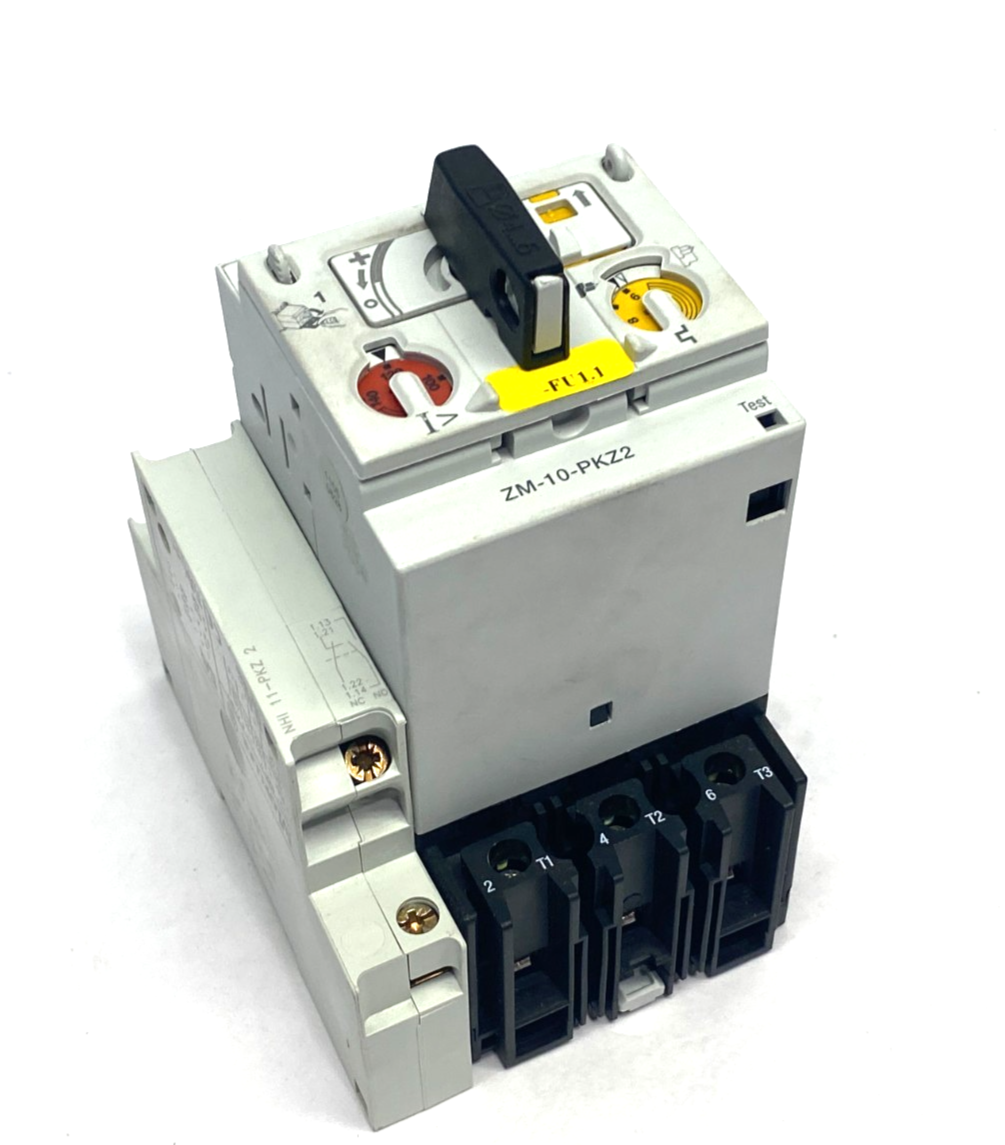 PKZ 2,ZM-10-PKZ2 | Moeller PKZ 2, ZM-10-PKZ2, NHI 11-PKZ 2 Motor Protection Breaker Assembly - Used - Maverick Industrial Sales
