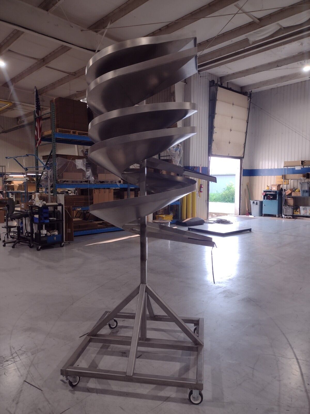 Parts Material Feeding Double Slide Chute Feed Ramps 105" H 11" W,  RH Discharge - Maverick Industrial Sales