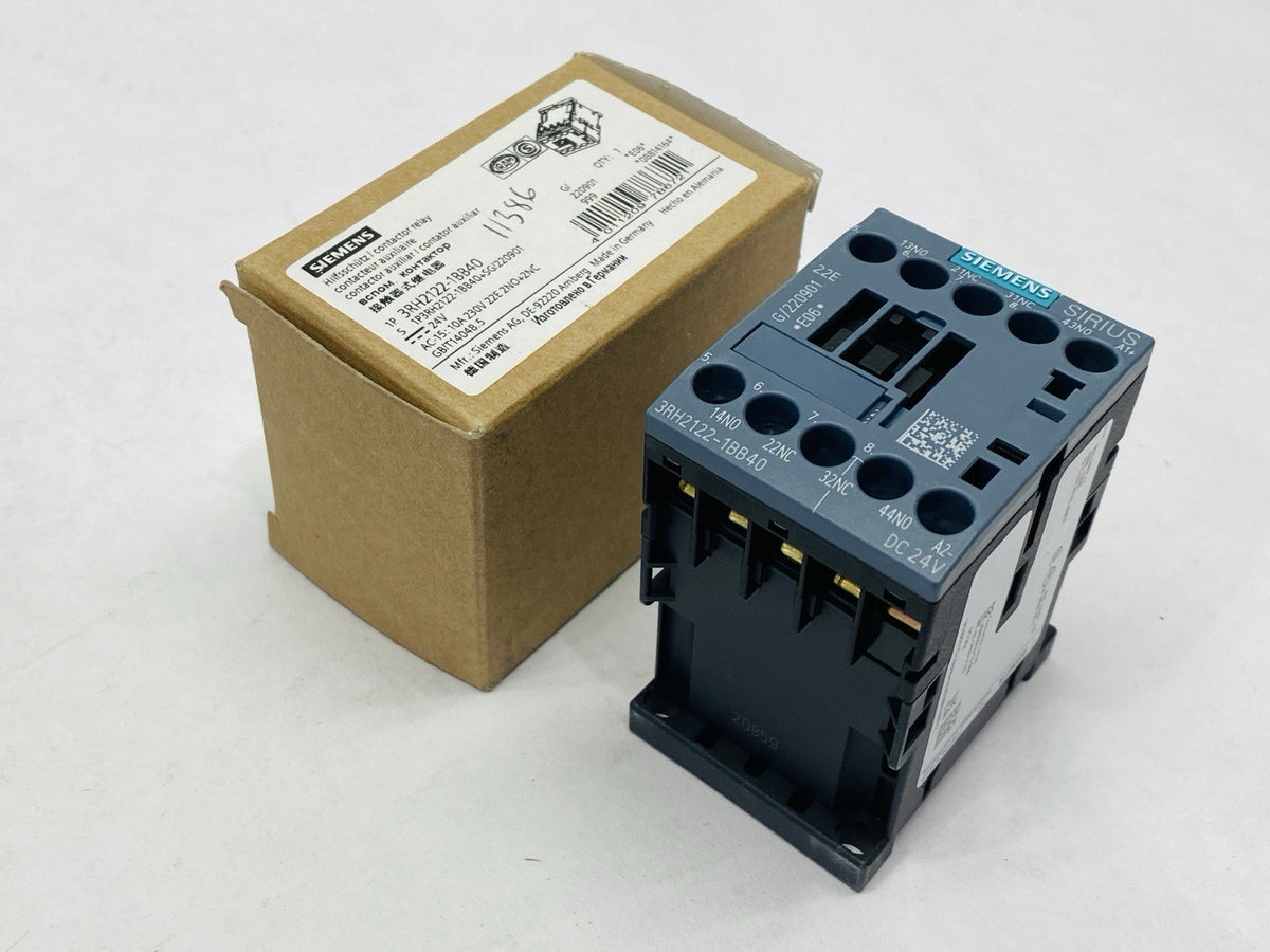 3RH2122-1BB40 | Siemens Contactor Relay 2 NO + 2 NC 24VDC - New – Open box - Maverick Industrial Sales