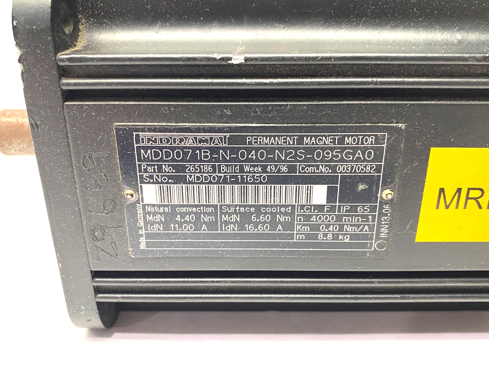 Rexroth Indramat MDD071B-N-040-N2S-095GA0 Servo Motor 3-Phase, R911265186 - Maverick Industrial Sales