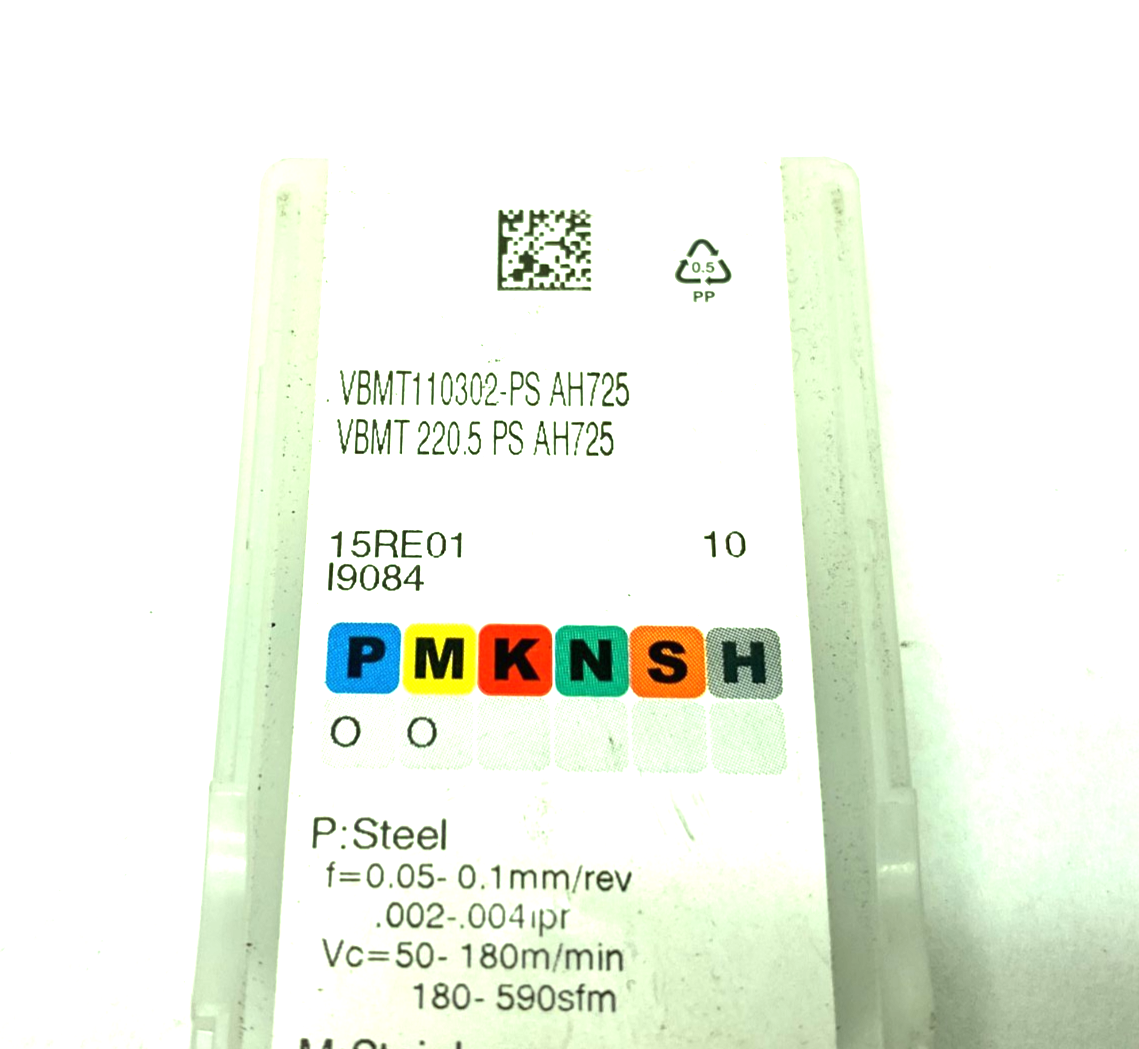 Tungaloy VBMT110302-PS AH725 Turning Insert 6856685 PKG OF 8 - Maverick Industrial Sales