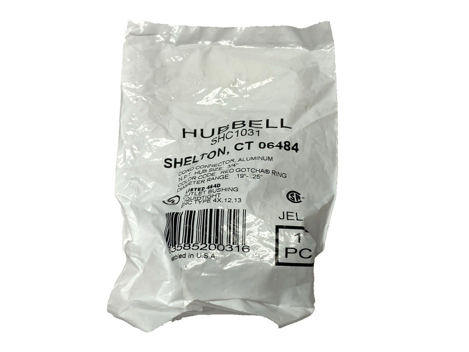 Hubbell SHC1031 Aluminum Liquid Tight Cord Connector 3/4" - Maverick Industrial Sales