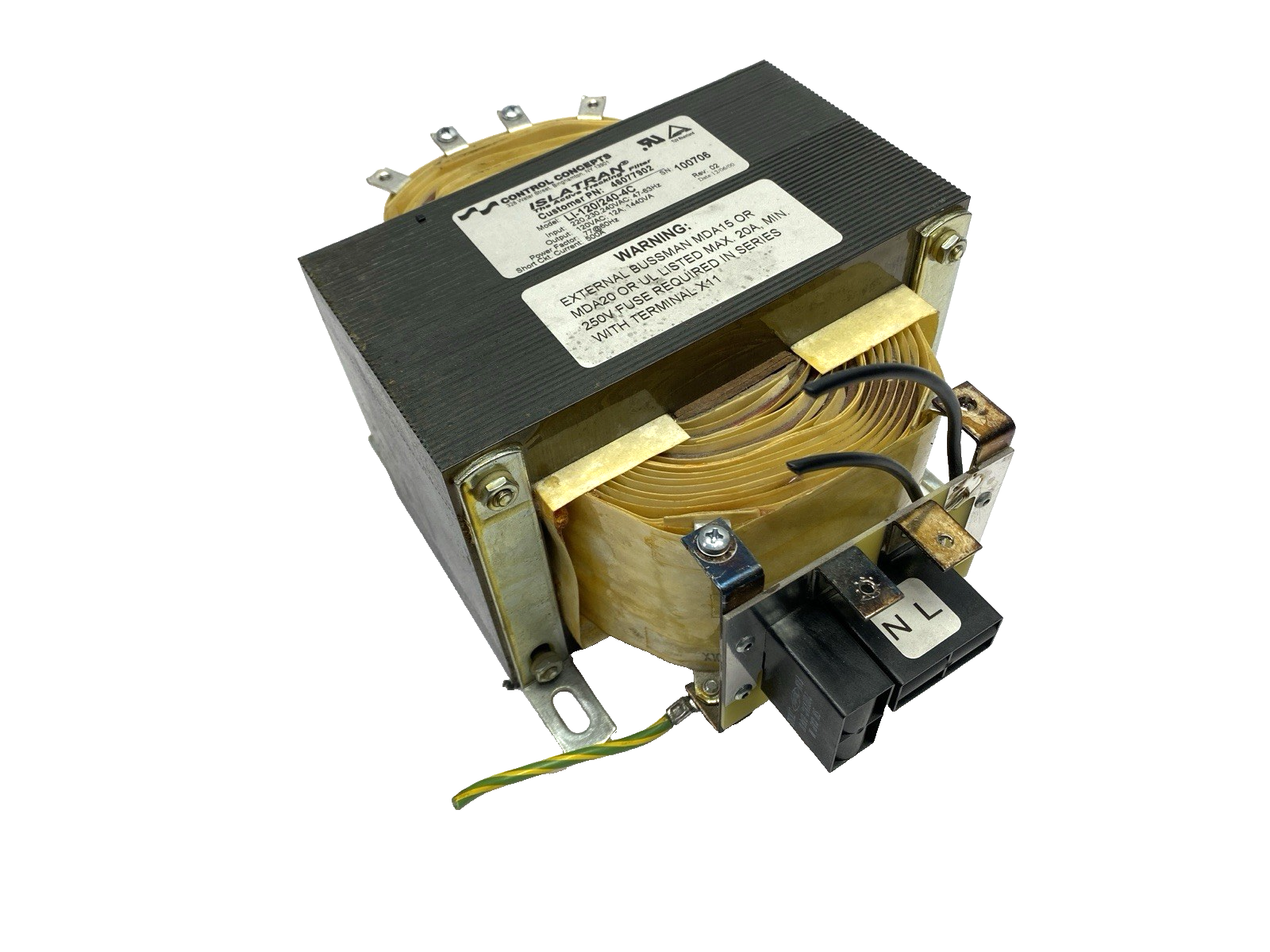 Control Concepts Islatran LI-120/240-4C Rev. 02 Transformer 120VAC - Maverick Industrial Sales