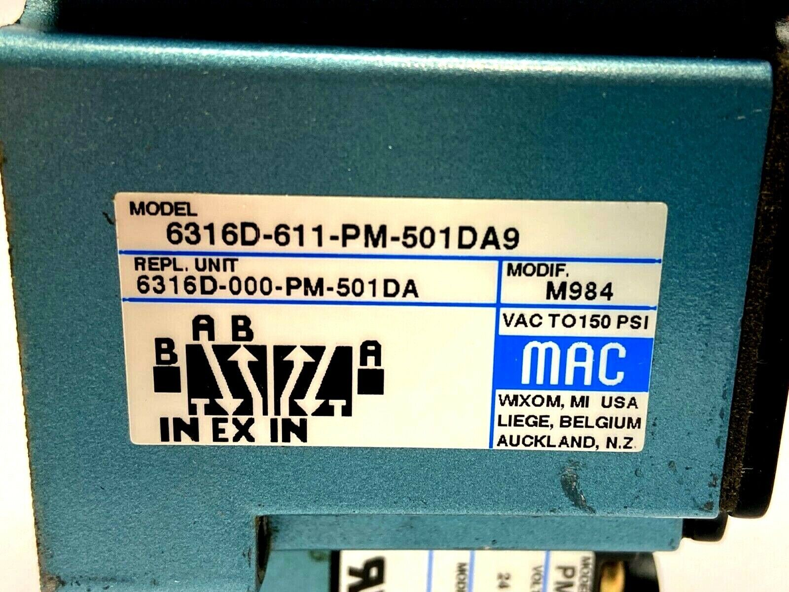 Mac Valves 6316D-611-PM-501DA9 with PME-501DAAG - Maverick Industrial Sales
